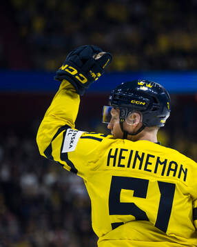 Emil Heineman of Sweden celebrates the 0-2 goal