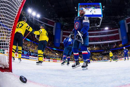 Isac Lundeström and Filip Forsberg of Sweden celebrate the