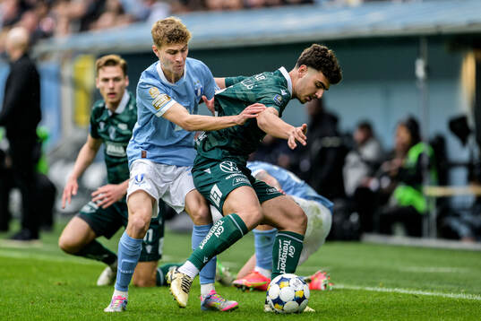 Malmö FFs Hugo Bolin och Halmstads Bleon Kurtulus