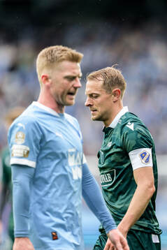 Malmö FFs Anders Christiansen och Halmstads Joel Allansson