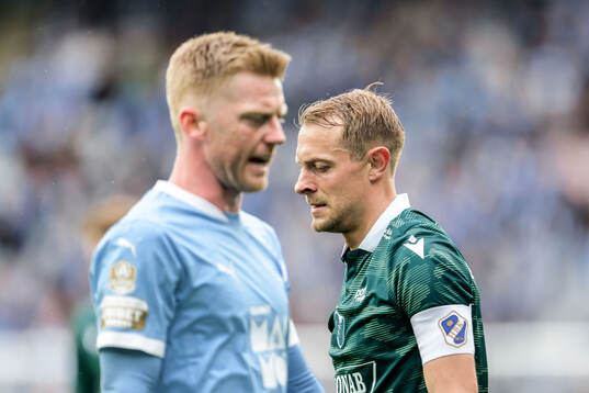 Malmö FFs Anders Christiansen och Halmstads Joel Allansson