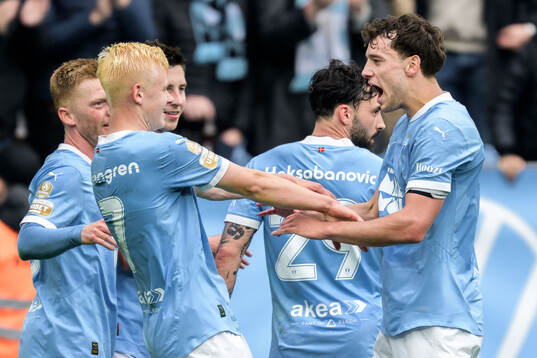 Malmö FFs Otto Rosengren och Colin Rösler jublar