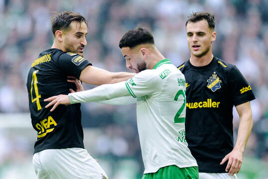 AIKs Sotirios Papagiannopoulos och Hammarbys Abdelrahman