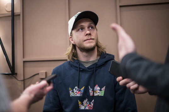 William Karlsson of Sweden at a press event