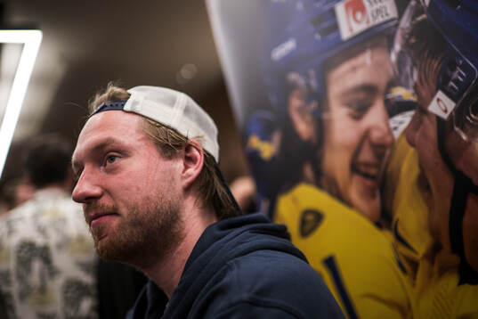 Rasmus Sandin of Sweden at a press event