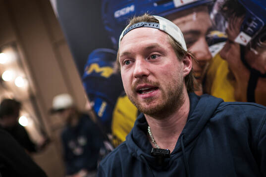 Rasmus Sandin of Sweden at a press event