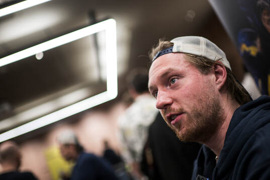 Rasmus Sandin of Sweden at a press event