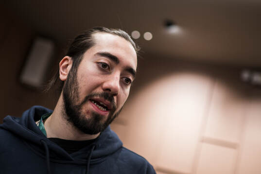 Mika Zibanejad of Sweden at a press event