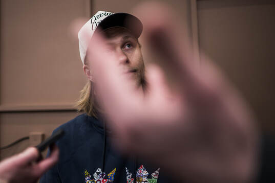 William Karlsson of Sweden at a press event