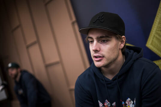 Leo Carlsson of Sweden at a press event