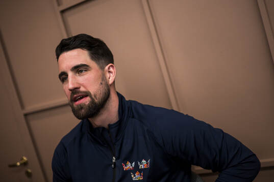 Erik Gustafsson of Sweden at a press event