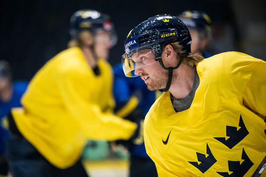 Rasmus Sandin of Sweden at a practice session