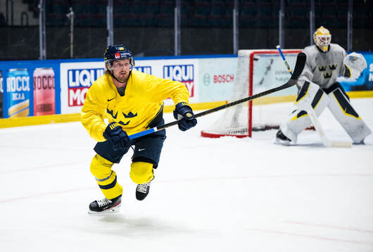 Rasmus Sandin of Sweden at a practice session