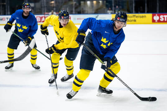 Leo Carlsson and William Karlsson of Sweden at a practice