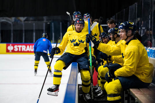 Rasmus Sandin of Sweden at a practice session