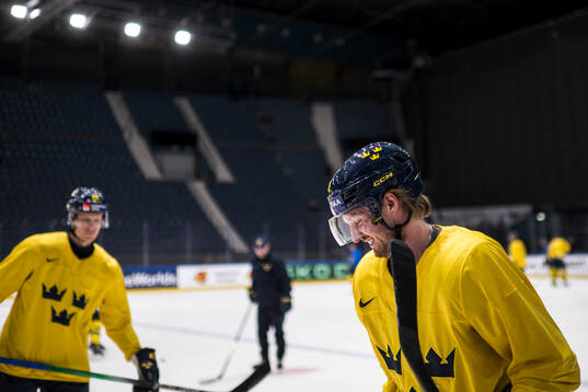 Rasmus Sandin of Sweden at a practice session