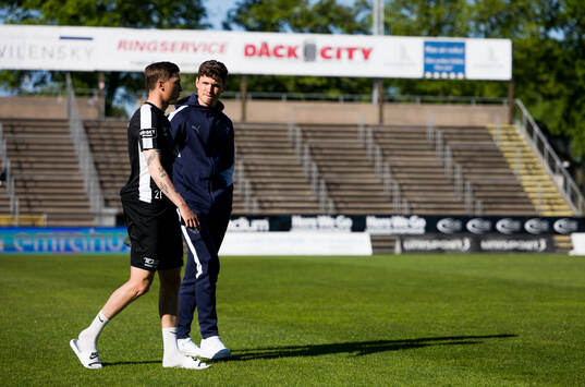 Landskronas Kevin Jensen och Helsingborgs Max Svensson