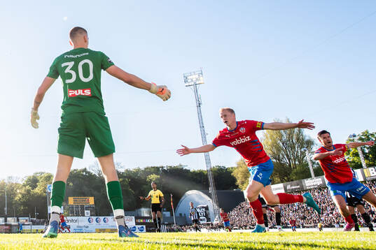 Helsingborgs Oscar Aga och Wilhelm Loeper jublar