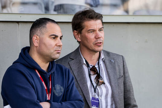Helsingborgs klubbchef Reda Chahrour och Landskronas