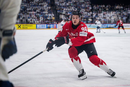 Macklin Celebrini of Canada