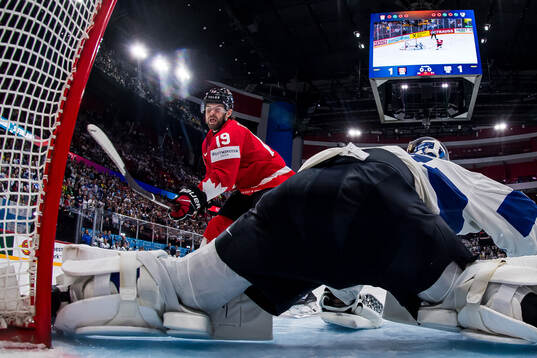 Goaltender Juuse Saros of Finland with the game winning