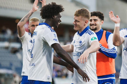 IFK Norrköpings Kojo Peprah Oppong och Sebastian Vinther