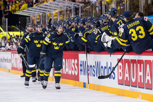 Elias Lindholm of Sweden celebrates