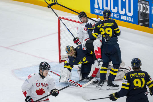 Will Cuylle of Canada against goaltender Jacob Markström