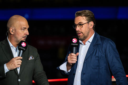 Erik Granqvist and Peter Forsberg of Swedish broadcaster