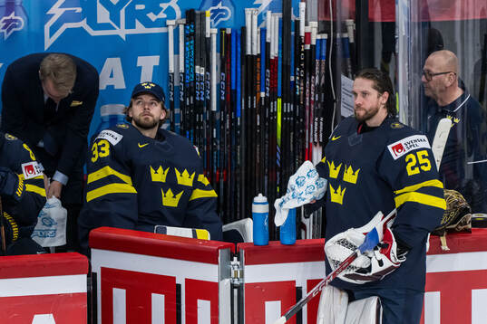 Goaltender Samuel Ersson and goaltender Jacob Markström of