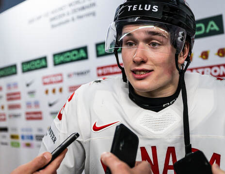 Macklin Celebrini of Canada