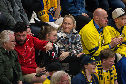 Jay and Kim Martin Hasson in the stands