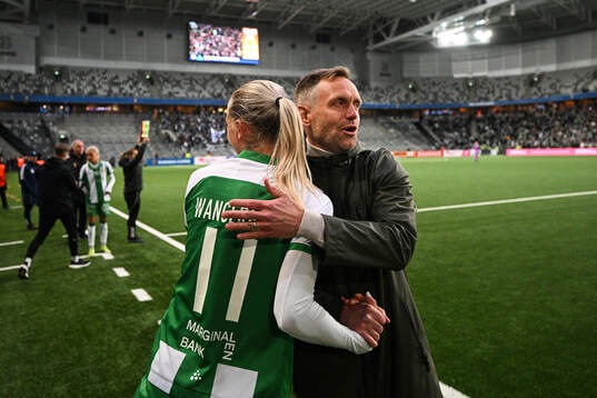 Hammarbys Ellen Wangerheim och tränare Martin Sjögren