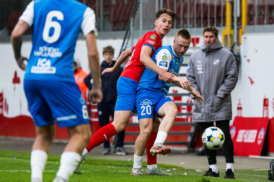Helsingborgs Lukas Kjellnäs och Oddevolds Adam