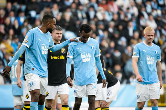 Malmö FFs Isaac Kiese Thelin, Taha Ali och Otto Rosengren