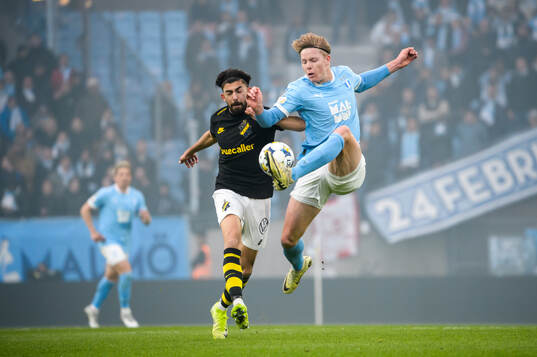 Malmö FFs Nils Zätterström och AIKs Andronikos Kakoullis