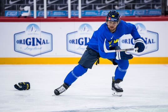 William Nylander of Sweden at a practice session