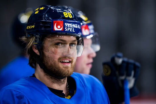 William Nylander of Sweden at a practice session