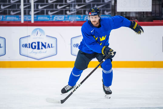 Jonas Brodin of Sweden at a practice session