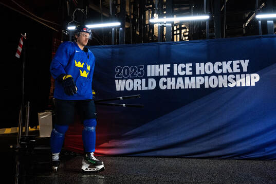 Jonas Brodin of Sweden at a practice session