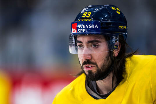 Mika Zibanejad of Sweden at a practice session