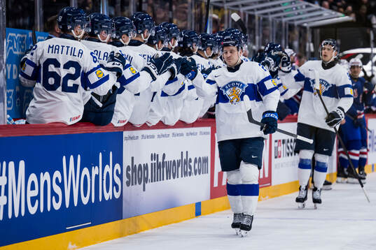 Eeli Tolvanen of Finland celebrates