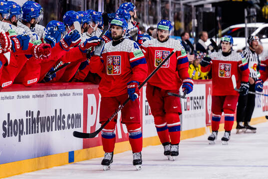 Michael Spacek of Czech Republic celebrate
