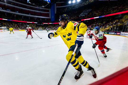 William Nylander of Sweden and Jiri Tichacek of Czech