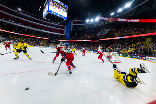 Lucas Raymond and William Nylander of Sweden as well as