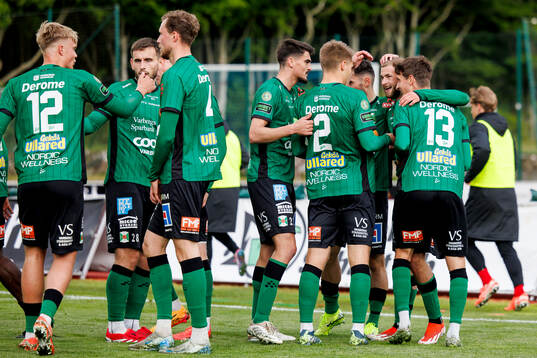 Varbergs spelare jublar