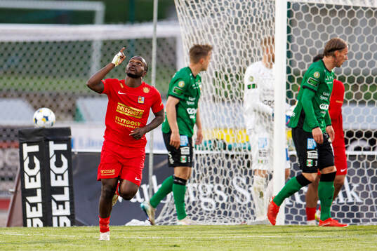 Landskronas Kofi Asare jublar
