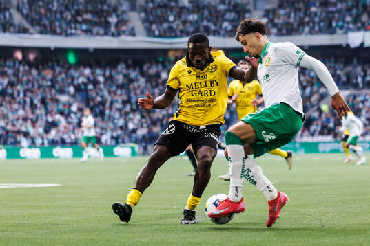 Mjällbys Uba Charles Nwokoma och Hammarbys Sebastian