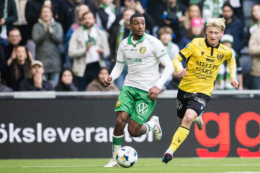Hammarbys Paulos Abraham och Mjällbys Romeo Leandersson