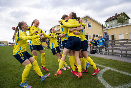Sveriges Fanny Peterson, Stina Myrén, Ebba Hertzell,